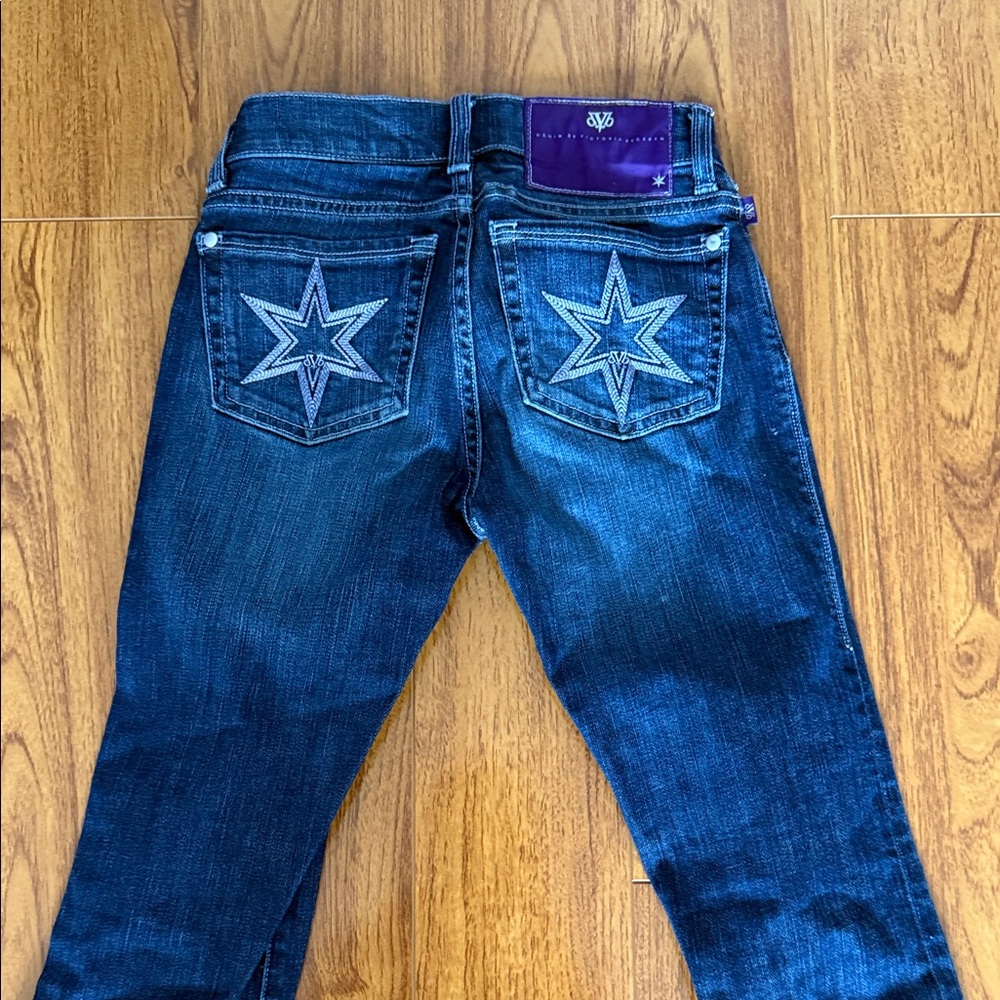 Victoria Beckham Y2K Dark Indigo Skinny Jeans with Star Pocket Embroidery